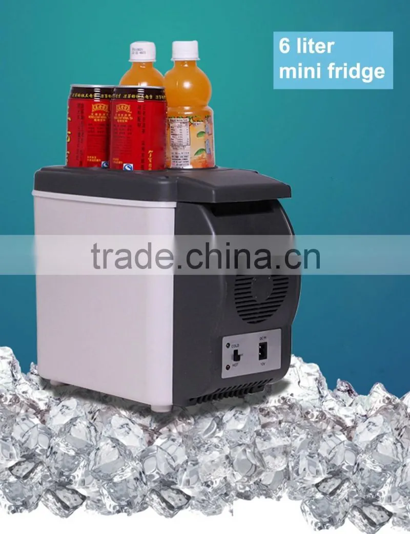 6 L Plastic car mini refrigerator, travel drinking cooler box portable refrigerator with shoulder straps