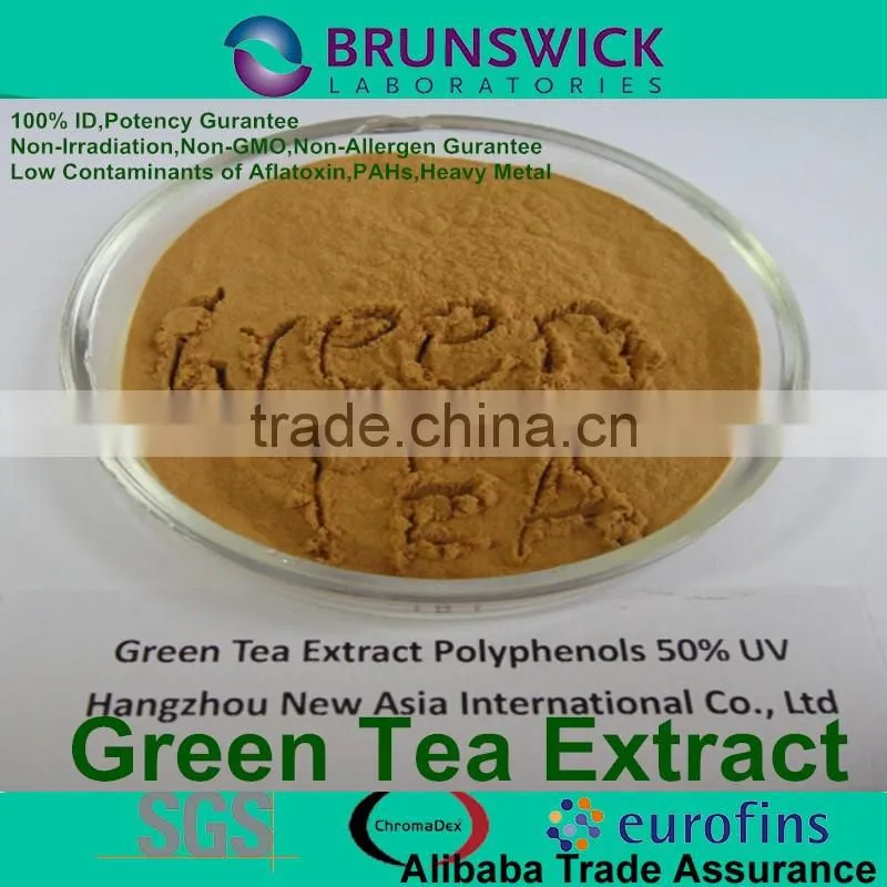Green Tea Extract,Polyphenols 20%-98%,EGCG 10%-95%, Catechins 10%-90%,100% ID,Low Contaminants of Aflatoxin,PAHs,Non-Irradiation