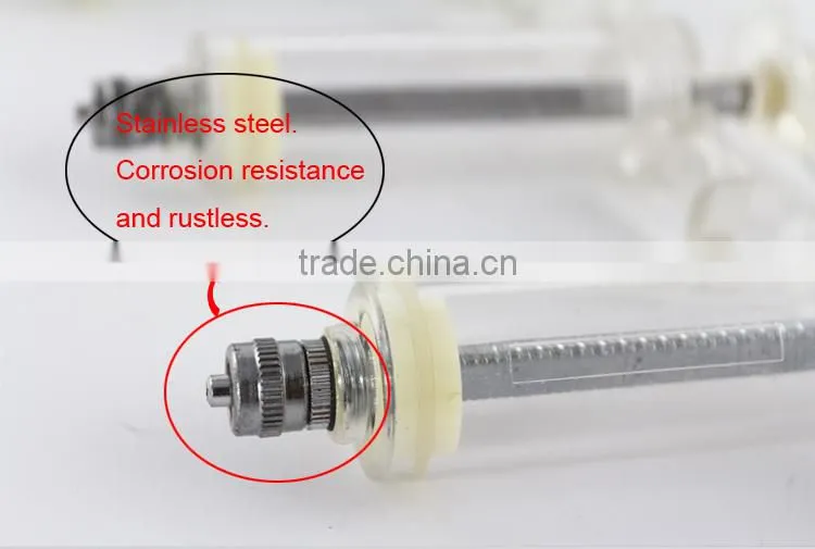 Calibration clear,not easy to wear and tear plastic steel veterinary injector