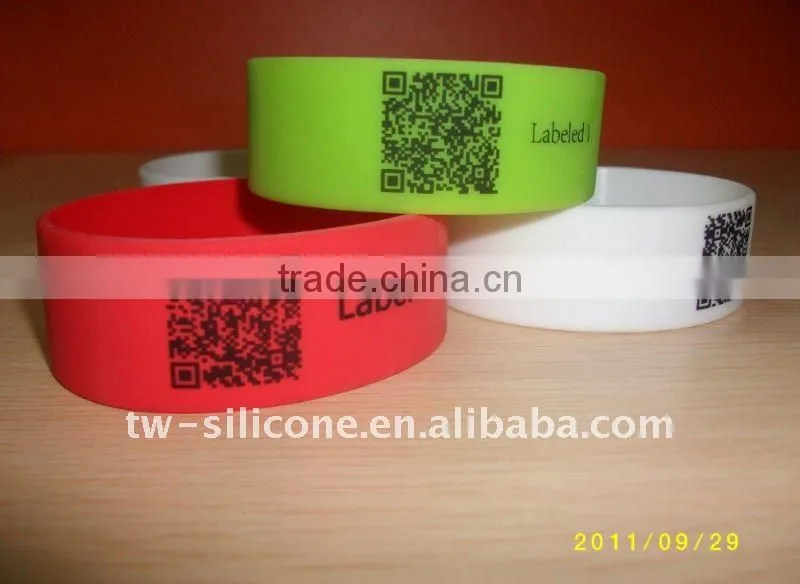 custom silicone qr band laser silicone id bracelet qr