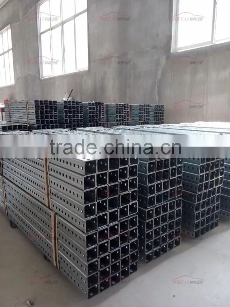 Galvanized square steel road sign post with holes