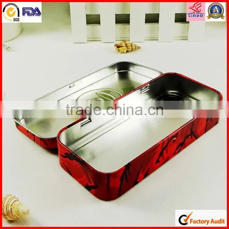high quality hinged pen packing tin box