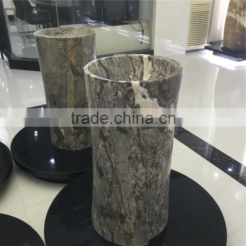 Green onyx round unique pedestal sink