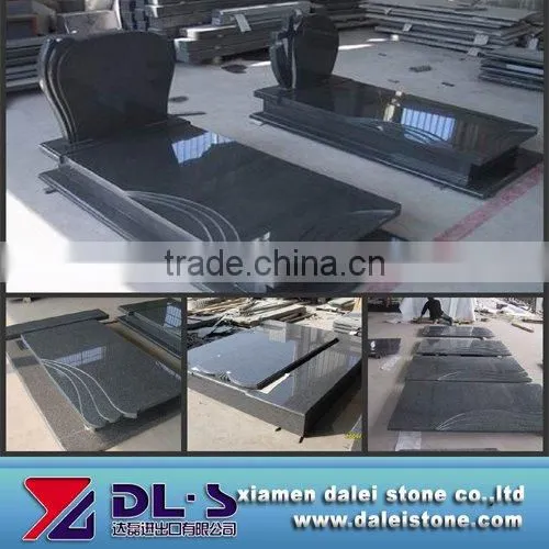 shanxi black granite tombstone Poland style
