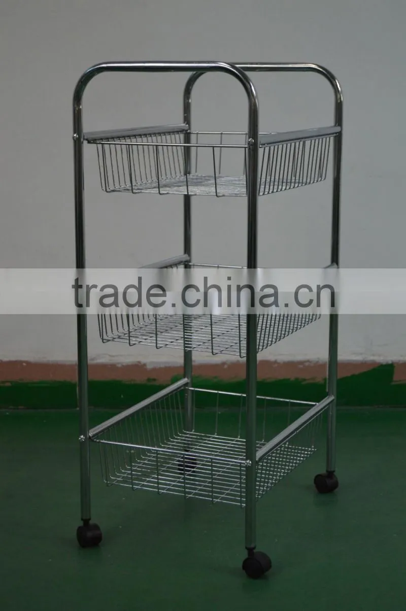 Vivinature kitchen metal wire basket display rack trolley chrome plating