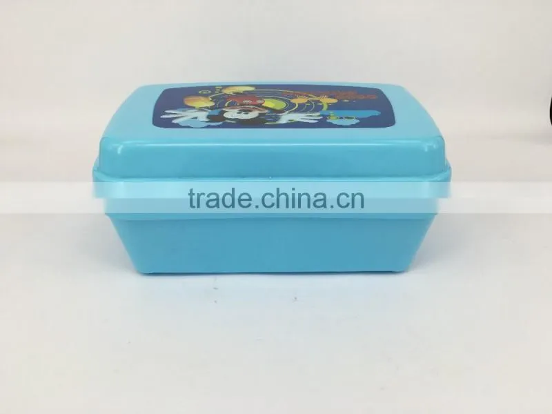 Kids Plastic rectangle PP material children's lunch box/plastic food container