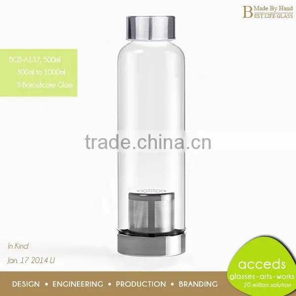 Made-By-Hand Glass Water Bottle