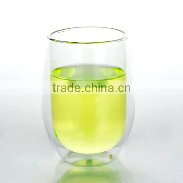 wholesale promotion 380ml round double wall water beer glass hand made