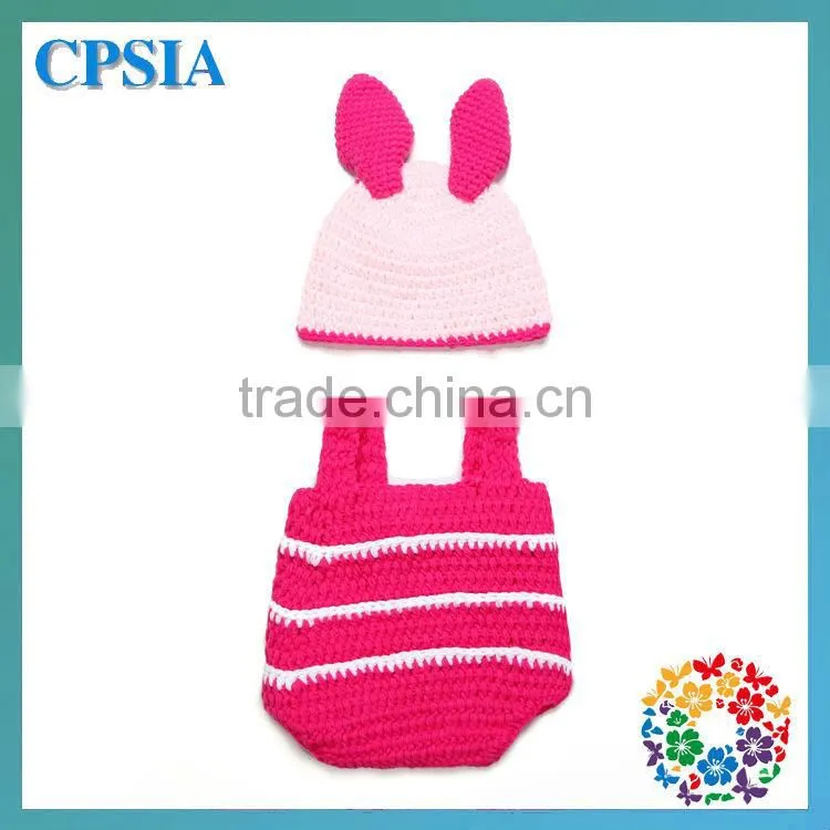 Beautiful Crochet wool knit hats beanie with infant diaper covers