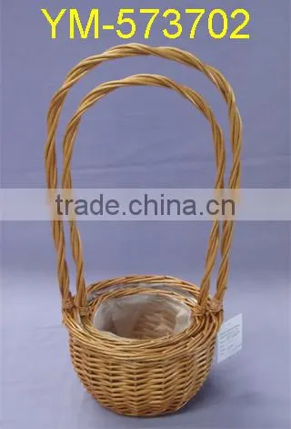 New Design Handmade Willow Flower Basket With Handle ,Good quality