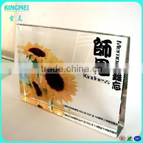 2016 Customized Crystal Printed and engraving Paperweight for gifts