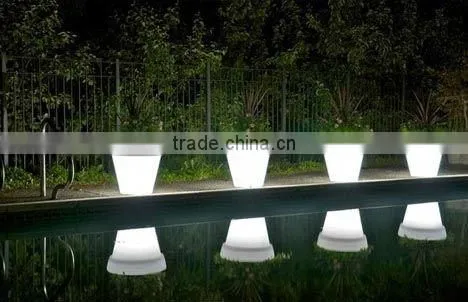 led lighted planter pots/ led flower pot vase lamp/ commercial planters pots/rechargeable led planter YM-FP595966
