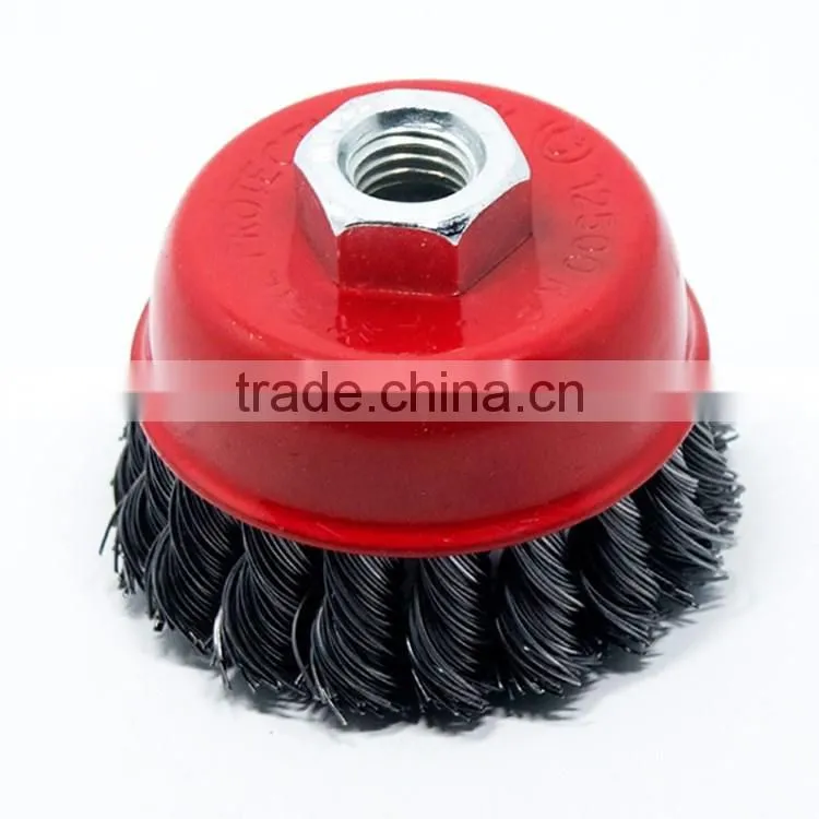 High quality polishing tools twist knot cup steel wire brush