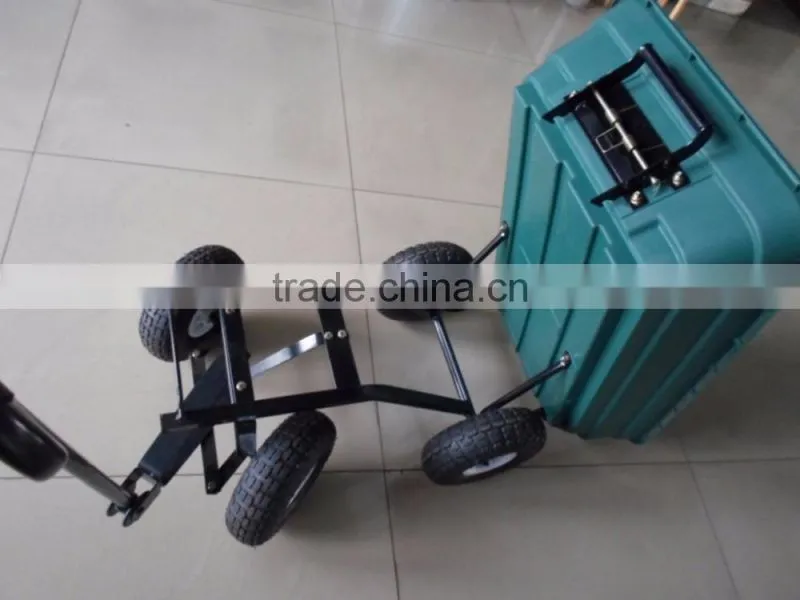 Easy to assemble Folding Plastic tray garden dump tool cart TC4253