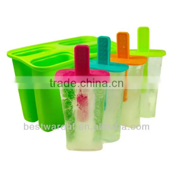 silicone molds for ice popsicle 4 cavities silicone ice cream popsicle molds