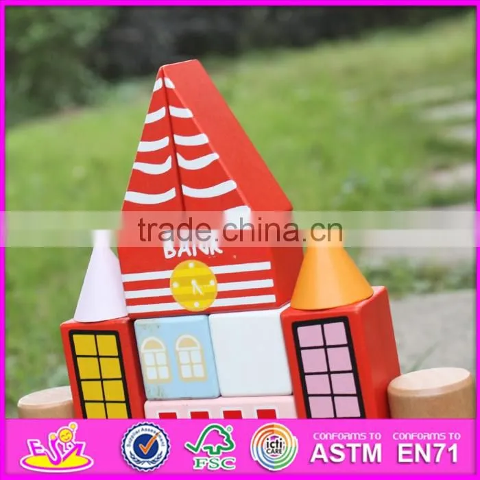 2017 new design 25 pieces educational toys wooden toddler building blocks W13A124