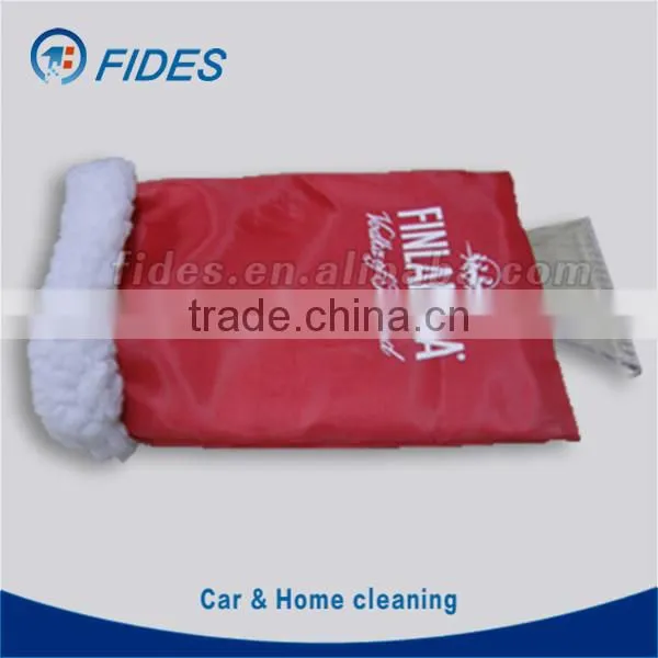 Promotional plastic car ice scrapers with glove with blue color