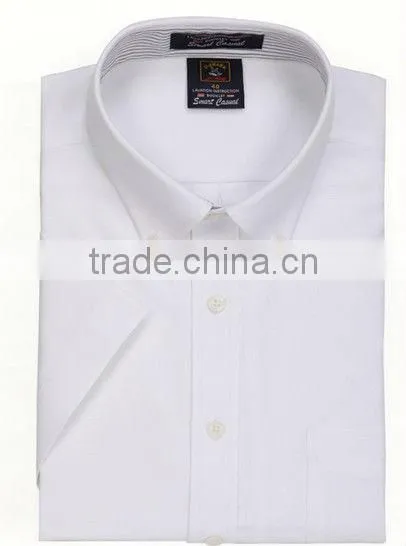 White Short sleeve oxford shirts for man button down collar oxford mens shirts