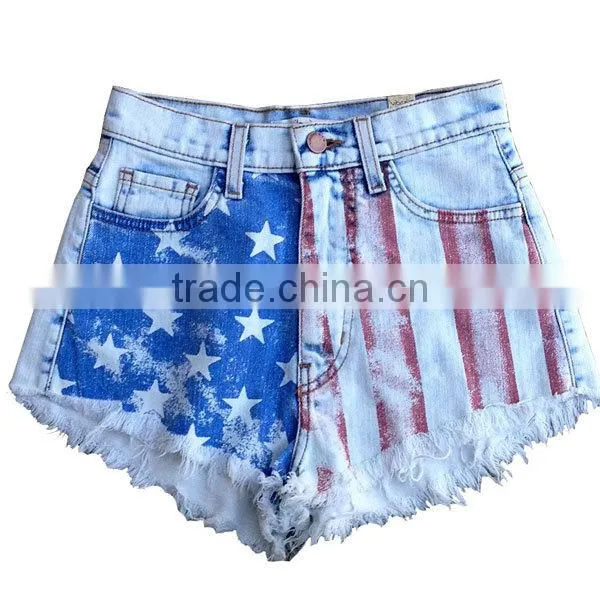 2014 new skinny sexy frayed ribbed jeans shorts women