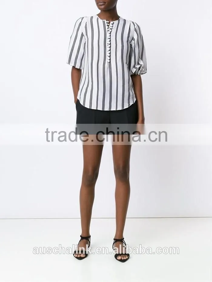 2016 high quality fancy stripe shirt elegant design OEM service