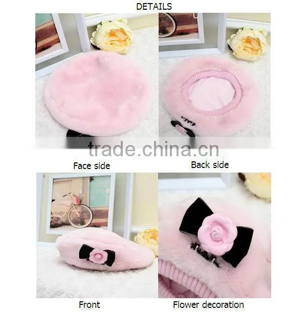 Fancy cute girls winter hats ,knitted and fur hats for girls