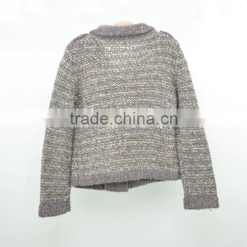Hand Knitted Kids Cardigan Wool Sweater Knitting Design For Girl