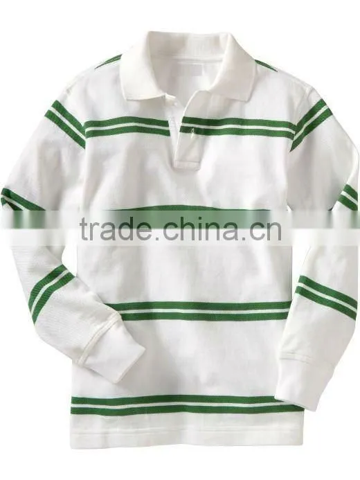 Blank white long sleeve polo shirt for Boys