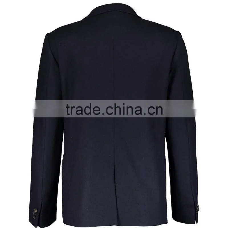 Latest Designer Classic Mens Navy Wool Blend Fitted Blazer Wholesale Price
