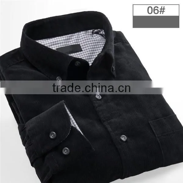 Hot sale autumn thick men's black standard-fit corduroy Shirt