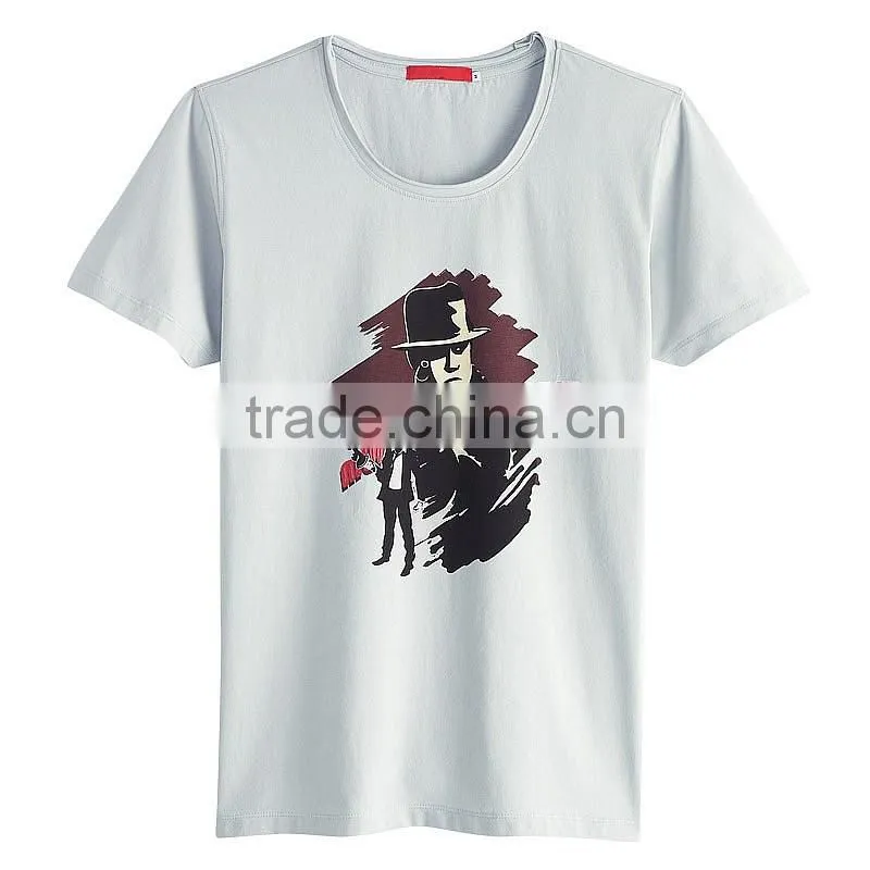 High quality premium custom print logo 100% combed cotton t shirt