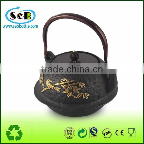Koodee Cast Iron teapot with embossed decor for wholesale/direct factory