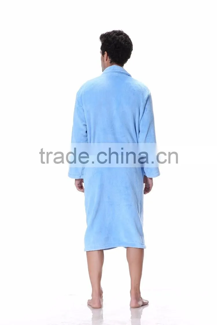 coral fleece sauna bathrobe super soft sleepwear bath robe