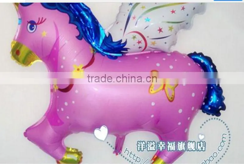 Wholesale cheap walking pet FLY horse shaped mylar helium aluminium foil balloon