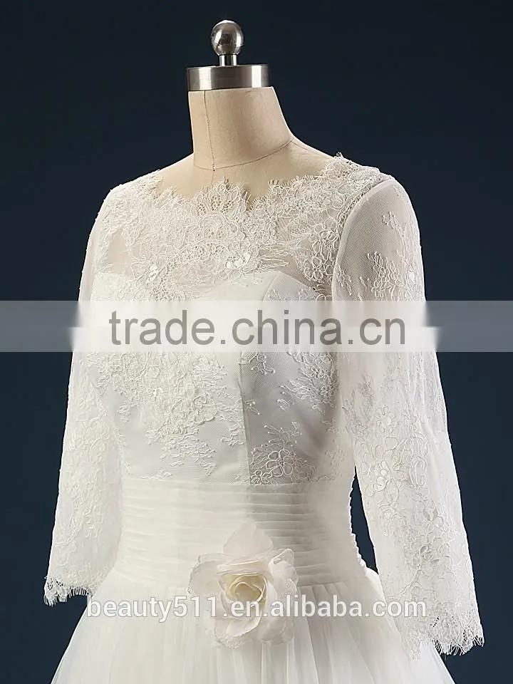 wedding Sexy sweetheart lace mermaid wedding bridal dress for bride Strapless Three-Quarter sleeve bridal gowns AS43201