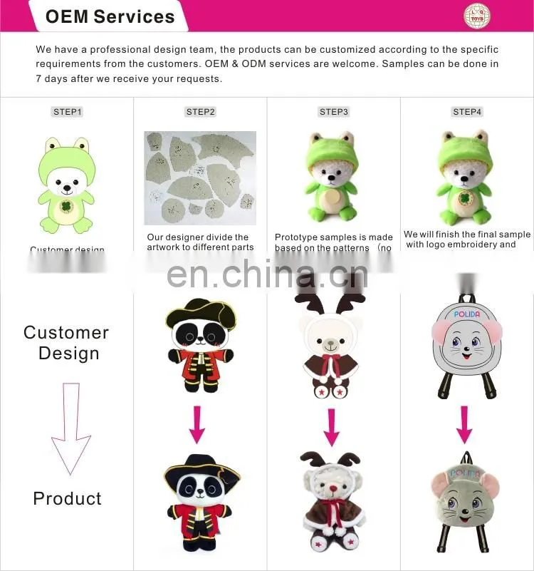 3D Plush Soft Cartoon Animal Cat Kids Backpack