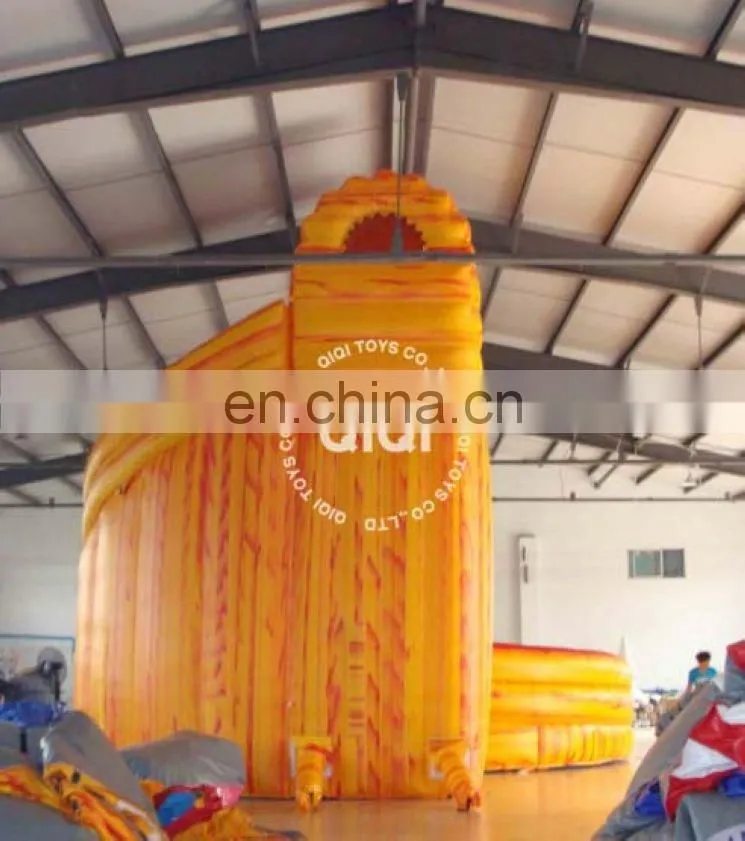 Volcano corkscrew gaint inflatable water slide with pool for games