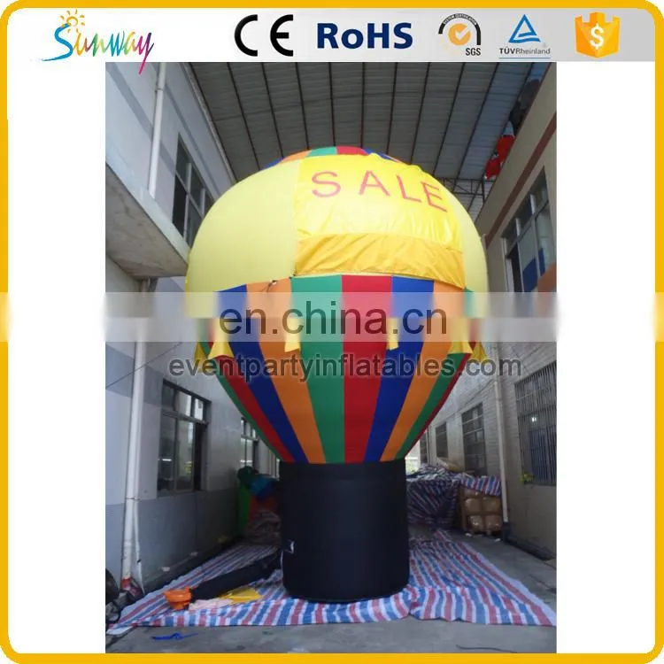 Rainbow color large inflatable hot air balloon model