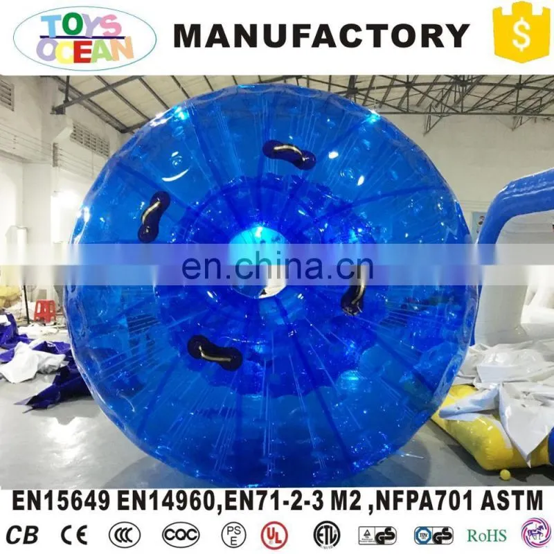 Cheap Price Transparent Blue Inflatable Zorb balls for Human people bowling Games