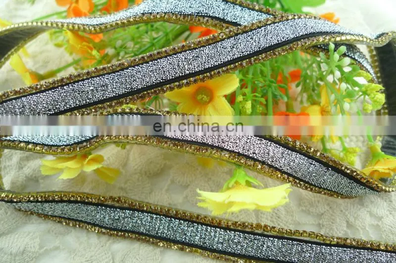 new design hot fix rhinestone tirmming with glue