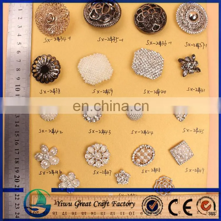 heart Cheap factory China bulk rhinestone brooch pearl brooch rhinestone button