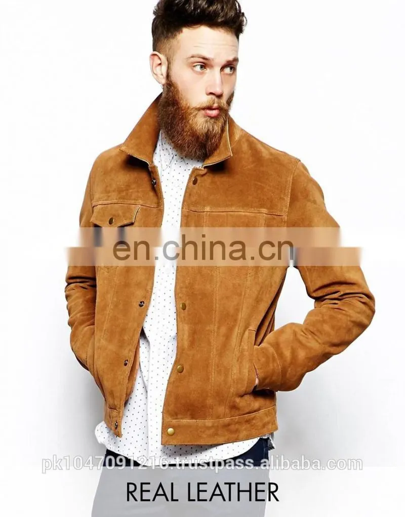 Men's Leather Jacket Latest 2015 design Seude Leather Jacket