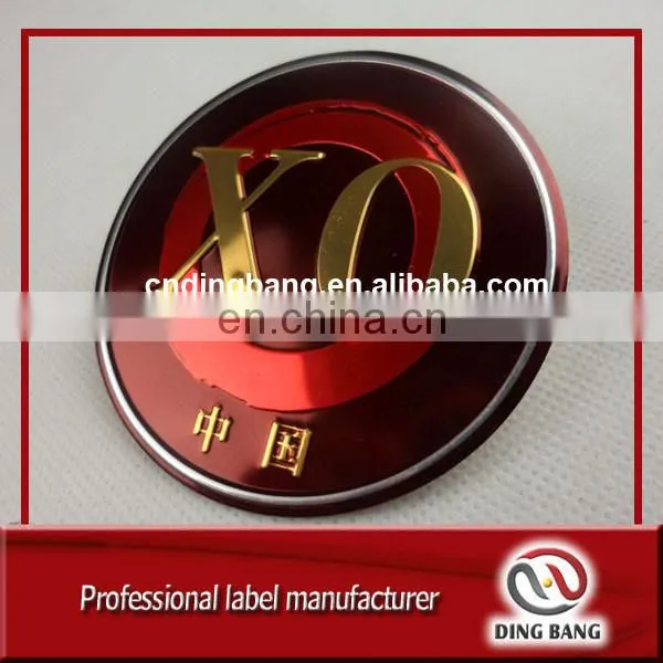 Wholesale High Quality Professional Sliver Plated Europe Brand Embossed Metal Aluminum Custom Wine Label