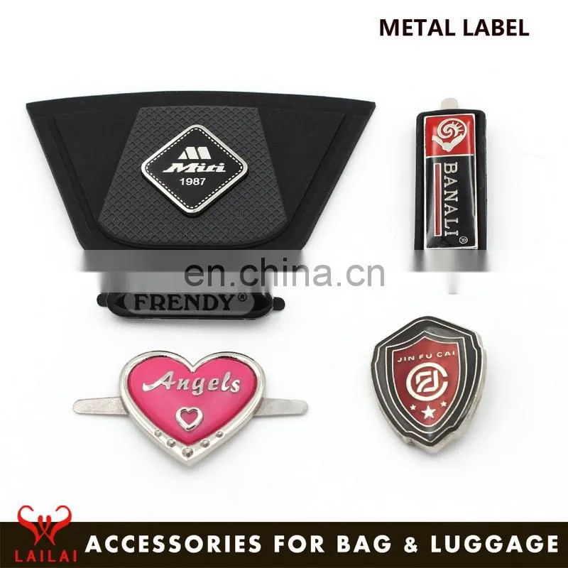 New fashion metal accessories custom metal luggage logo label tag