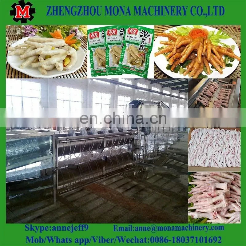 Automatic Chicken Feet Processing Line / Chicken Feet Peeling Machine in Russia