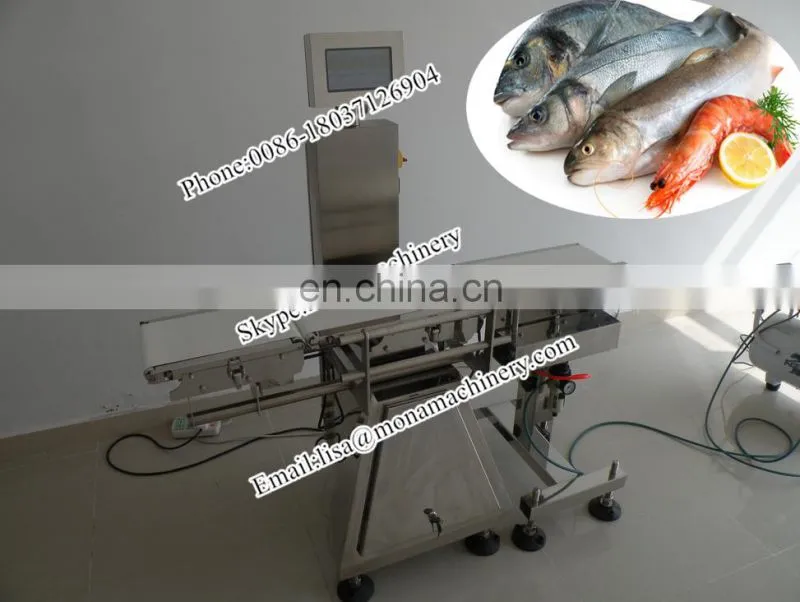 Poultry And Seafood Weight Grading System (10-3000g) 6 Grade Fish Sorting Machine (10g~1200g)