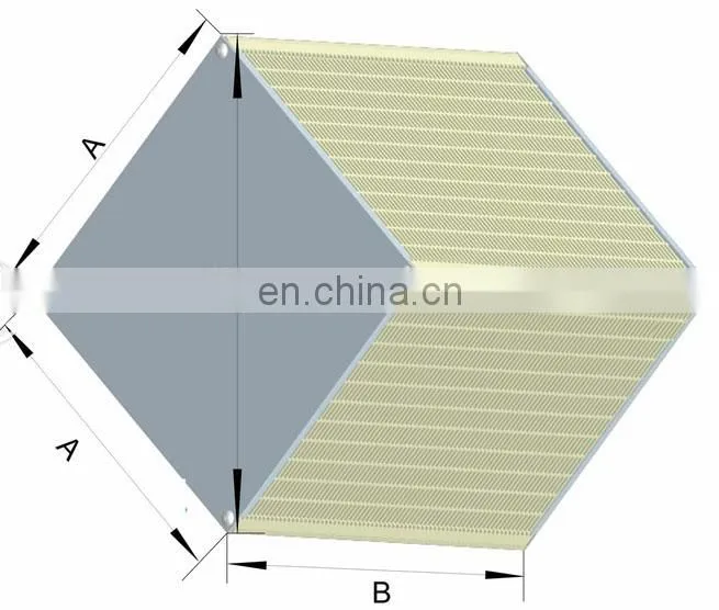 China direct factory supply cross flow double folded edge air heat exchanger