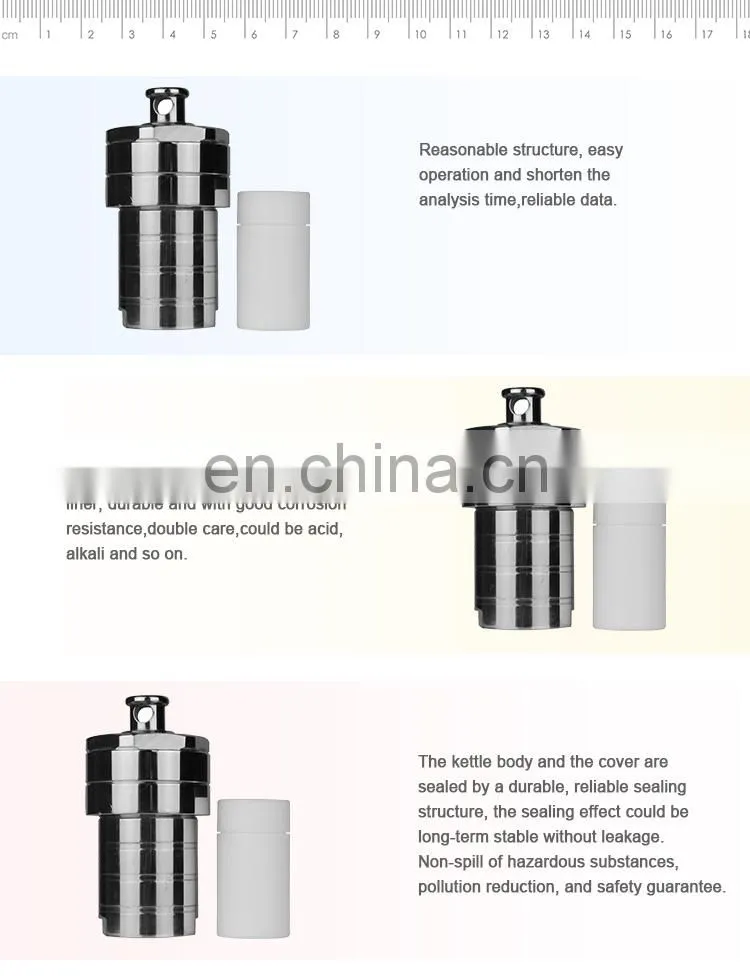 AKMLAB Laboratory PTFE Hydrothermal Synthesis Reactor High Pressure Digestion Cans