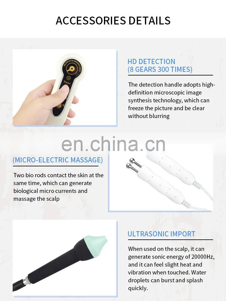 7 in 1 Scalp Hair Follicle Detection Anti Hair Loss Hair Growth Machine Scalp Massage Treatment Device Scalp Care Instrument