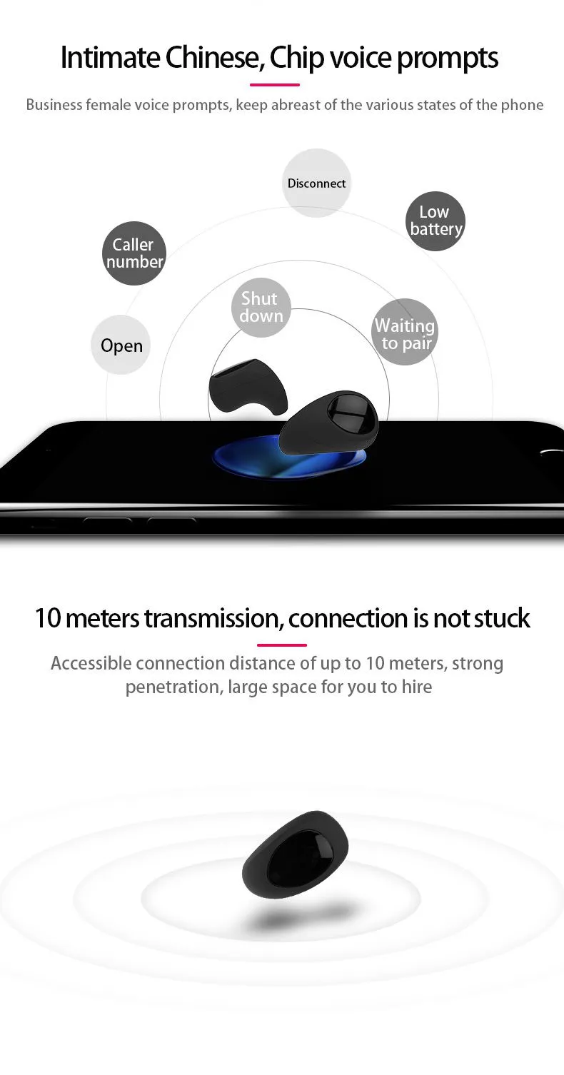 2020 Bulk Earbuds Mini Earphones HD Stereo Magnetic Wireless Earbuds with Charging Case for Smartphones