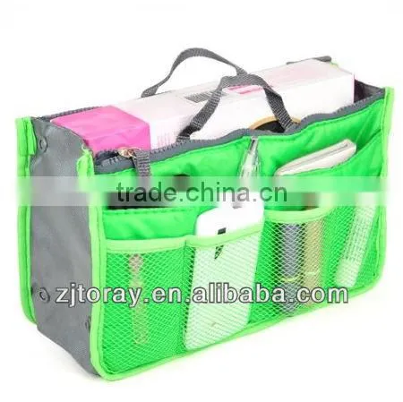 Travel multiple pockets easily move and rotate nylon cosmetic bag